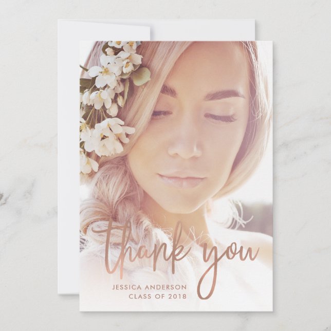 Boho Thanks | Photo Graduation Thank You Announcement (Front)