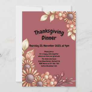 Boho Thanksgiving Diner Invitation