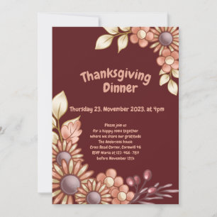 Boho Thanksgiving Dinner Invitation
