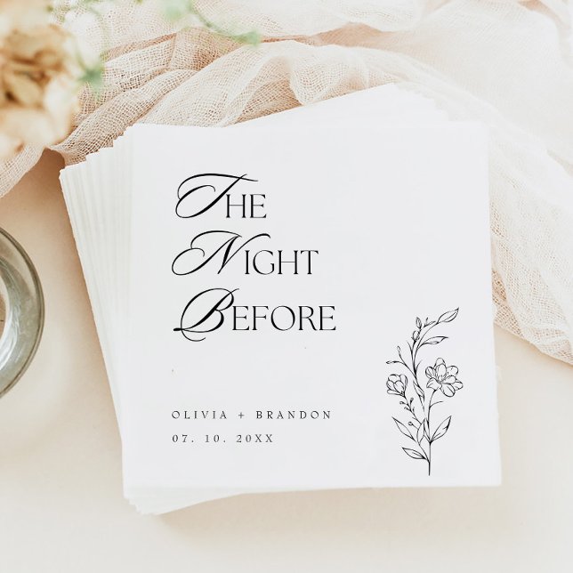 Boho The Night Before Rehearsal Dinner Wedding Napkin (Creator Uploaded)