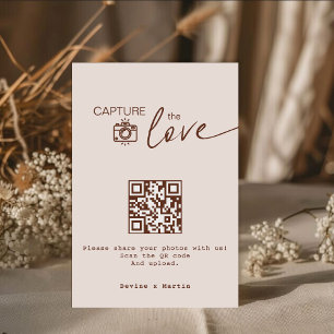 Boho theme Capture The Love QR code  Enclosure Card