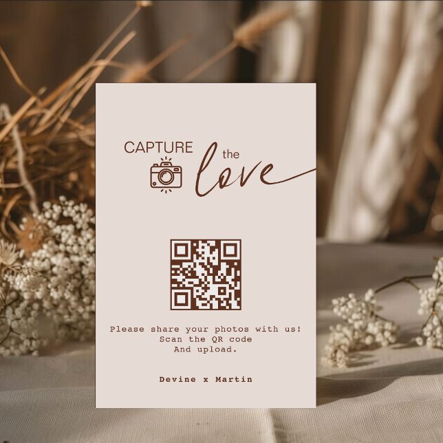 Boho theme Capture The Love QR code  Enclosure Card (Creator Uploaded)