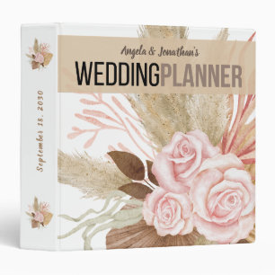 Boho Themed Wedding Planner 3 Ring Binder