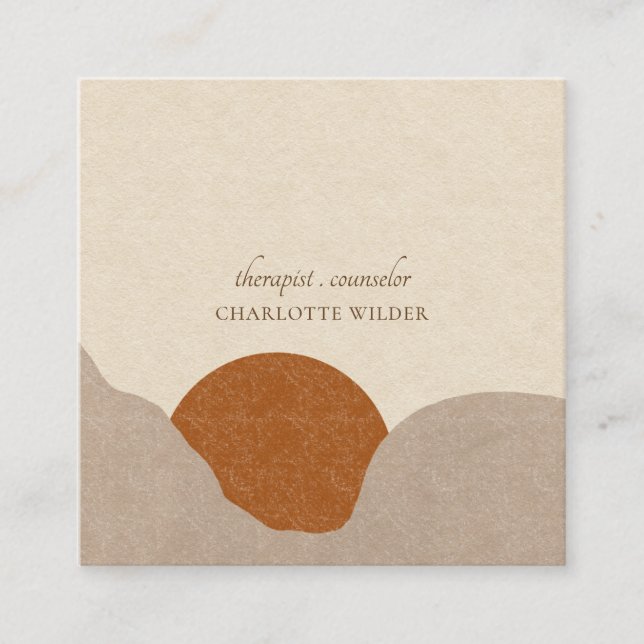 Boho Therapist Counsellor Square Business Card (Front)