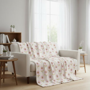 Boho Throw Blanket with Ukrainian Folk Pattern