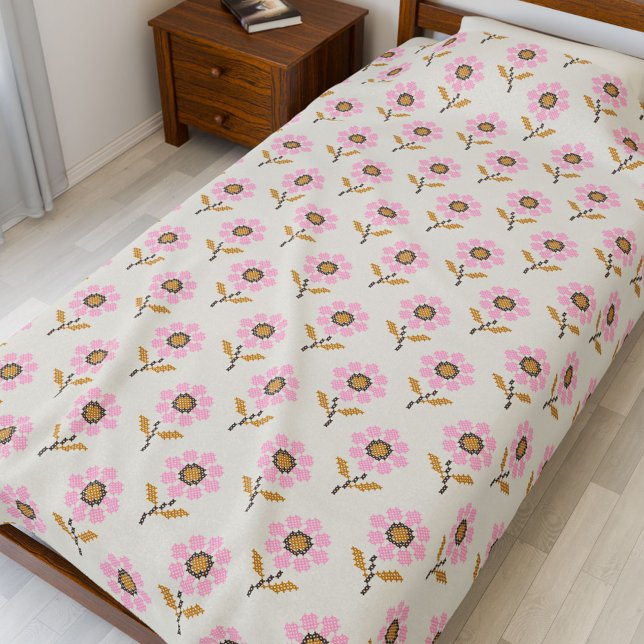 Boho Throw Blanket with Ukrainian Folk Pattern (Creator Uploaded)