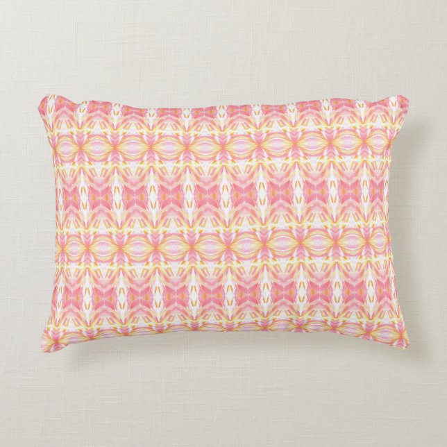 Boho Tie Dye Motif rose et jaune - Accent Coussin (Devant)