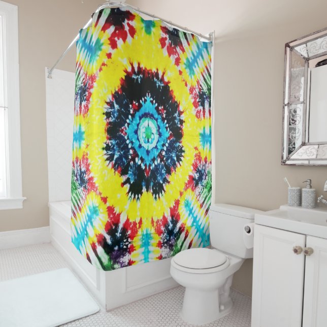 Boho Tie-dyed Folk Art Vibrant Rainbow Colours (In Situ)