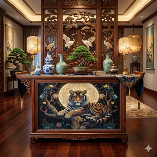 Boho Tiger in Tree with Moon  Tissue Paper (Creator Uploaded)