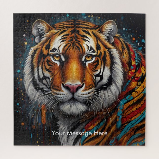 Boho Tiger Puzzle - L'art animalier de la jungle (Vertical)