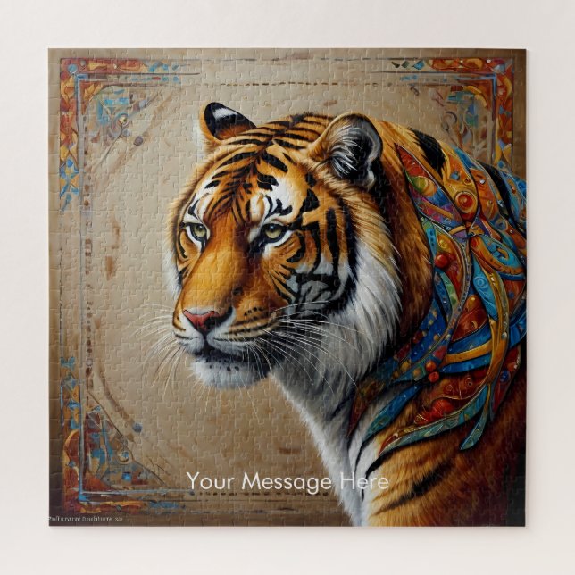 Boho Tiger Puzzle - L'art animalier de la jungle (Vertical)