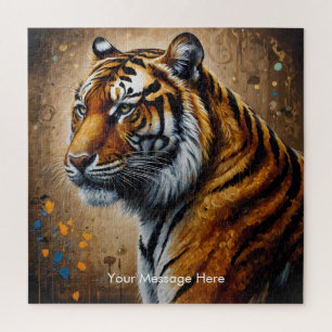 Boho Tiger Puzzle – Vibrant Jungle Wildlife Art