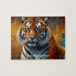 Boho Tiger Puzzle – Vibrant Jungle Wildlife Art