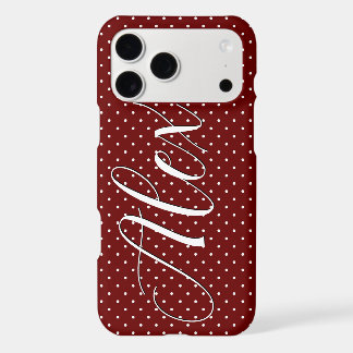 Boho Tiny Polka Dot Cute Burgundy Polka Dots