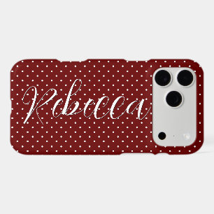 Boho Tiny Polka Dot Cute Burgundy Polka Dots