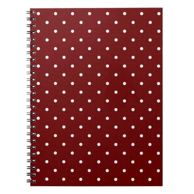 Boho Tiny Polka Dot Cute Burgundy Polka Dots Notebook (Front)