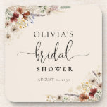 Boho Tiny Wildflower Bridal Shower Coaster<br><div class="desc">Boho Tiny Wildflower Bridal Shower beverage coaster. This stylish & elegant bridal shower features gorgeous hand-painted watercolor Boho Tiny Wildflower. Find matching items in the Boho Tiny Wildflower Collection.</div>