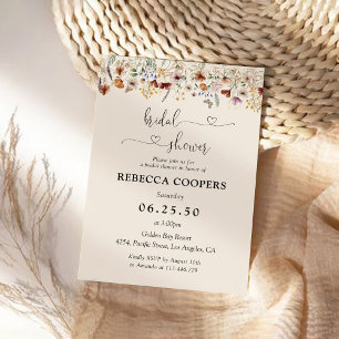 Boho Tiny Wildflower Bridal Shower Invitation