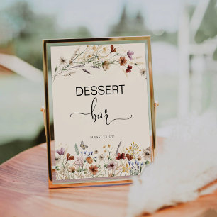 Boho Tiny Wildflower Dessert Bar Sign