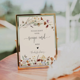 Boho Tiny Wildflower Recipe Card Sign