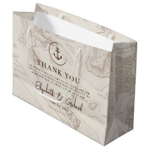 Boho Travel Cruise Wedding Thank You Large Gift Bag