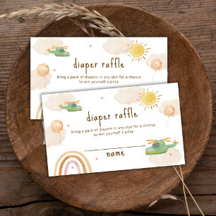 Boho Travel Helicopter Diaper Raffle Baby Shower Enclosure Card