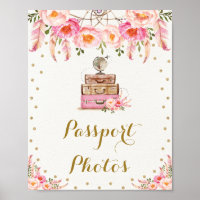 Boho Travel Miss to Mrs Floral Passport Photos