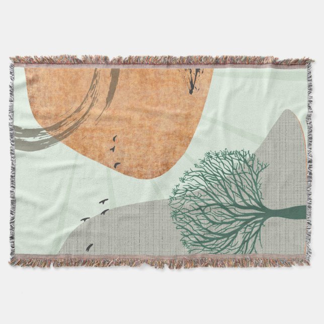 Boho Tree Throw Blanket (Front)