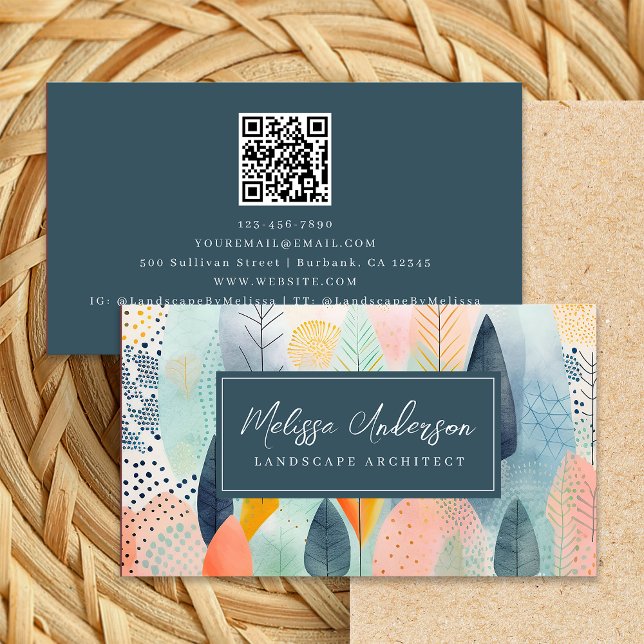 Boho Trees Landscape Architect Business Card (Creator Uploaded)