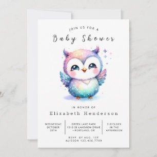 Boho Trees Owl Baby Shower Invitation