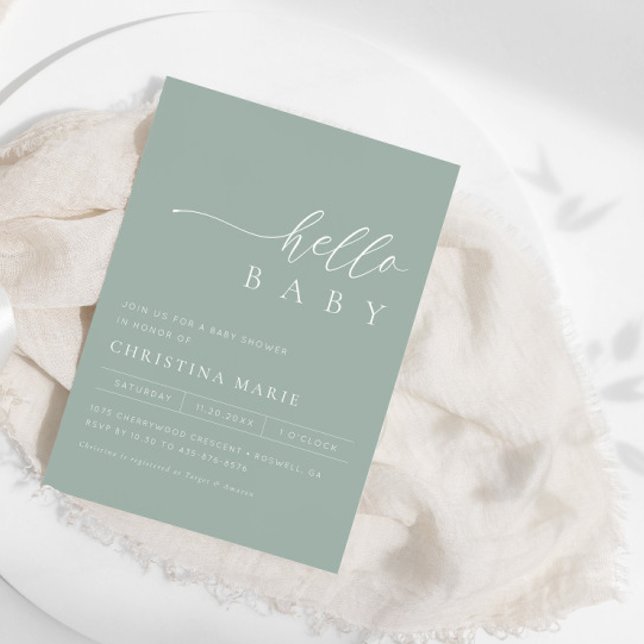 Boho Trendy Teal Gender Neutral Baby Shower  Invitation (Available for print AND instant digital download!)