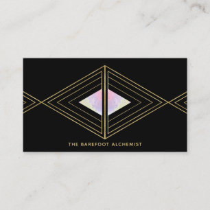 *~* Boho Triangles Sacred Geometry Alchemy Gold Business Card