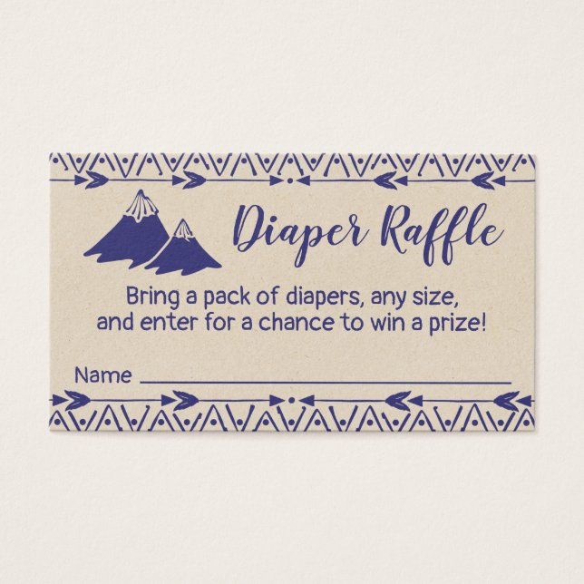 Boho Tribal Baby Shower Diaper Raffle Ticket (Front)