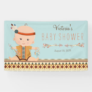 Boho Tribal Boy Baby Shower Banner