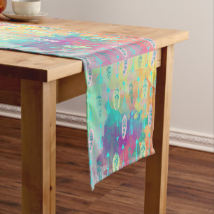 Boho Tribal Chic Feathers  & Arrows Table Runner