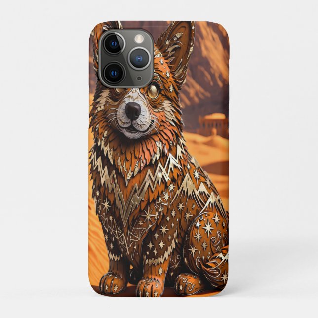 Boho Tribal Corgi Desert Mountain Art Case-Mate iPhone Case (Back)