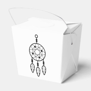 Boho Tribal Dream Catcher Black Native Wedding Favor Box