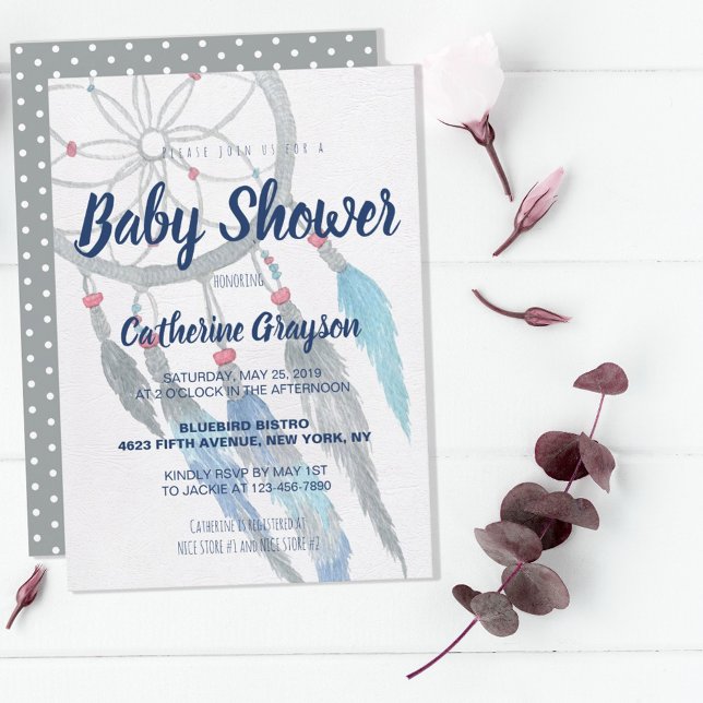 Boho Tribal Dreamcatcher Baby Shower Invitation (Creator Uploaded)