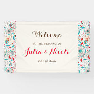 Boho Tribal feather Dreamcatcher Wedding Banner