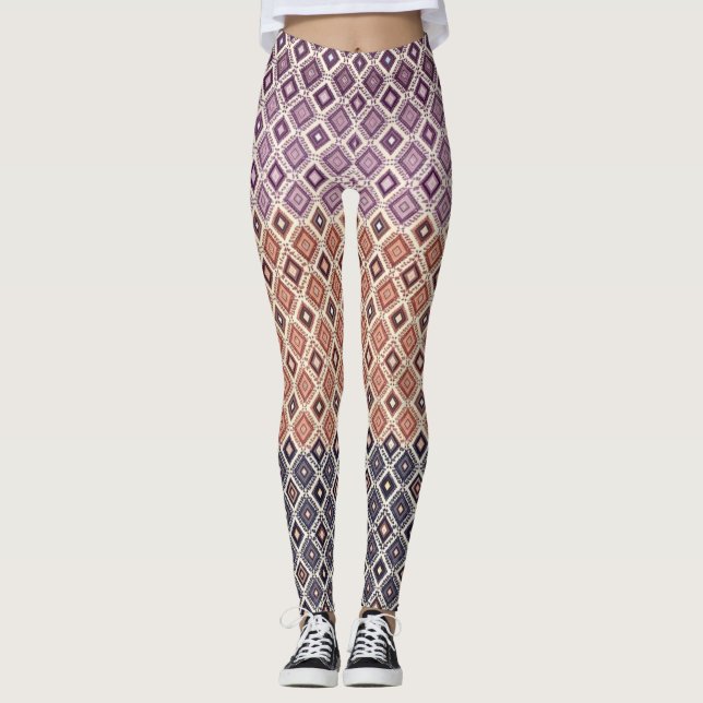 Boho Tribal Geometric  Leggings (Front)