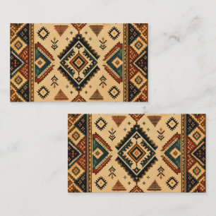 Boho Tribal Geometric Pattern Business Card   Rust