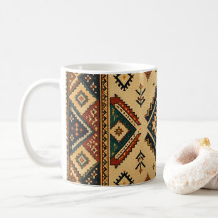 Boho Tribal Geometric Pattern Coffee Mug Rustic