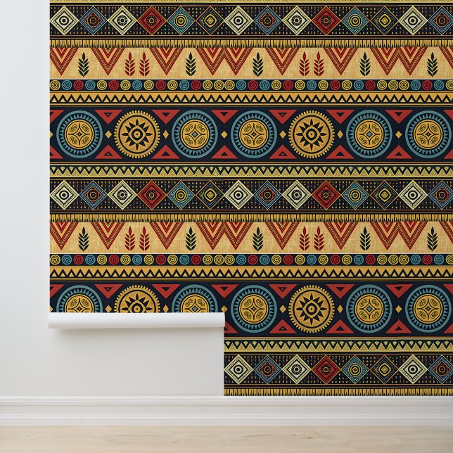 Boho Tribal Geometric Pattern Wallpaper (Application)