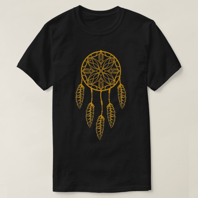 Boho Tribal Native American Feather Dreamcatcher  T-Shirt (Design Front)