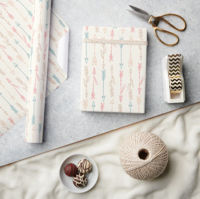 Boho Tribal Pastel Arrow Gender Neutral    Wrapping Paper (Crafts)