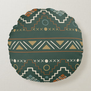 Boho Tribal Pattern Round Pillow