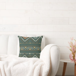 Boho Tribal Pattern Throw Pillow