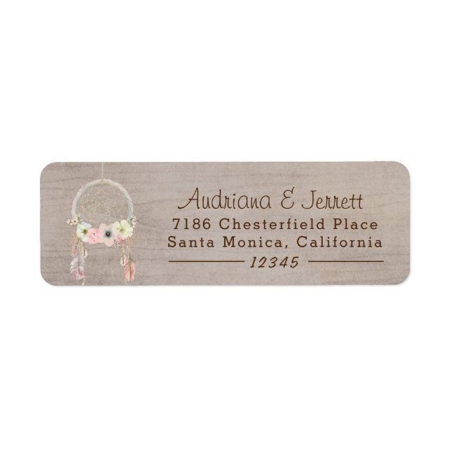 Boho Tribal Rustic Adresse de retour (Devant)