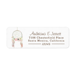 Boho Tribal Rustic sur White Adresse de retour