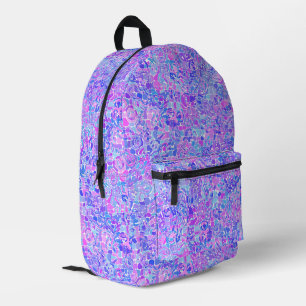 Boho Trippy Groovy Colourful Abstract Blob Mosaic Printed Backpack